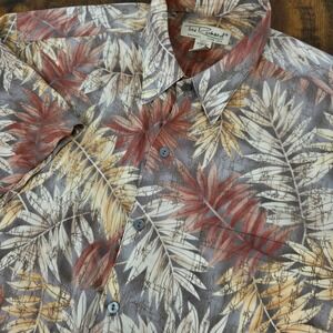Tori Richard Honolulu Mens Floral‎ Leaf Print Button Up Short Sleeve Shirt Sz M